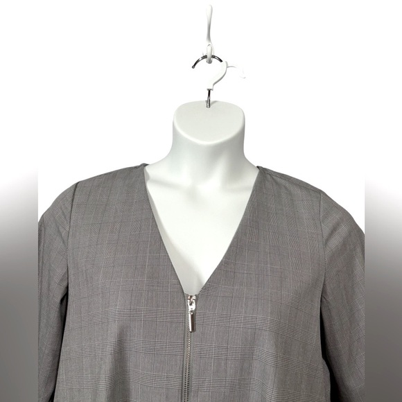 Zara, Checked Dress With Zipper And Pockets, Large, Gray - Picture 3 of 7